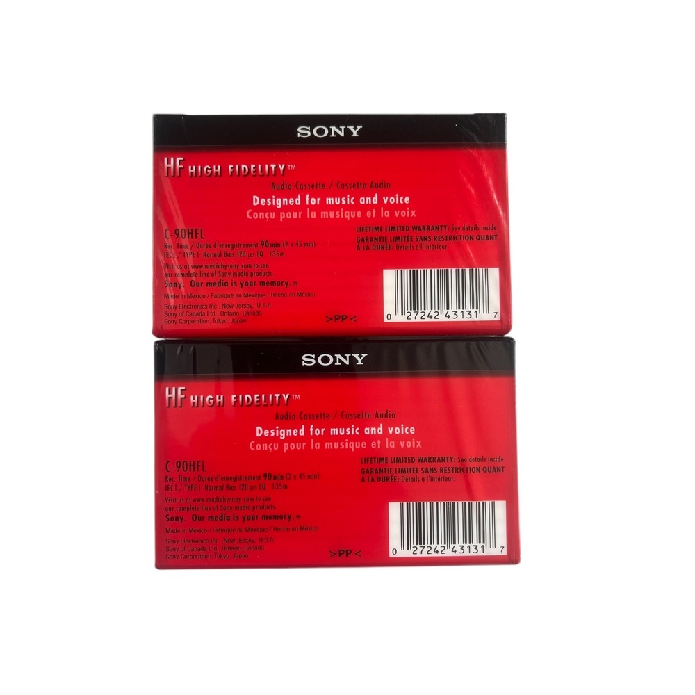Sony HF Audio Cassette 90 Minute Tapes Sealed Blank Normal Position IECI Type I - Picture 2 of 2